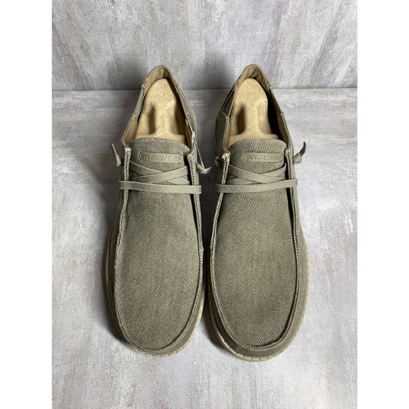 Skechers Shoes Mens 13 Khaki Streetwear Slip On Air Cooled Memory Foam Classic main image 3